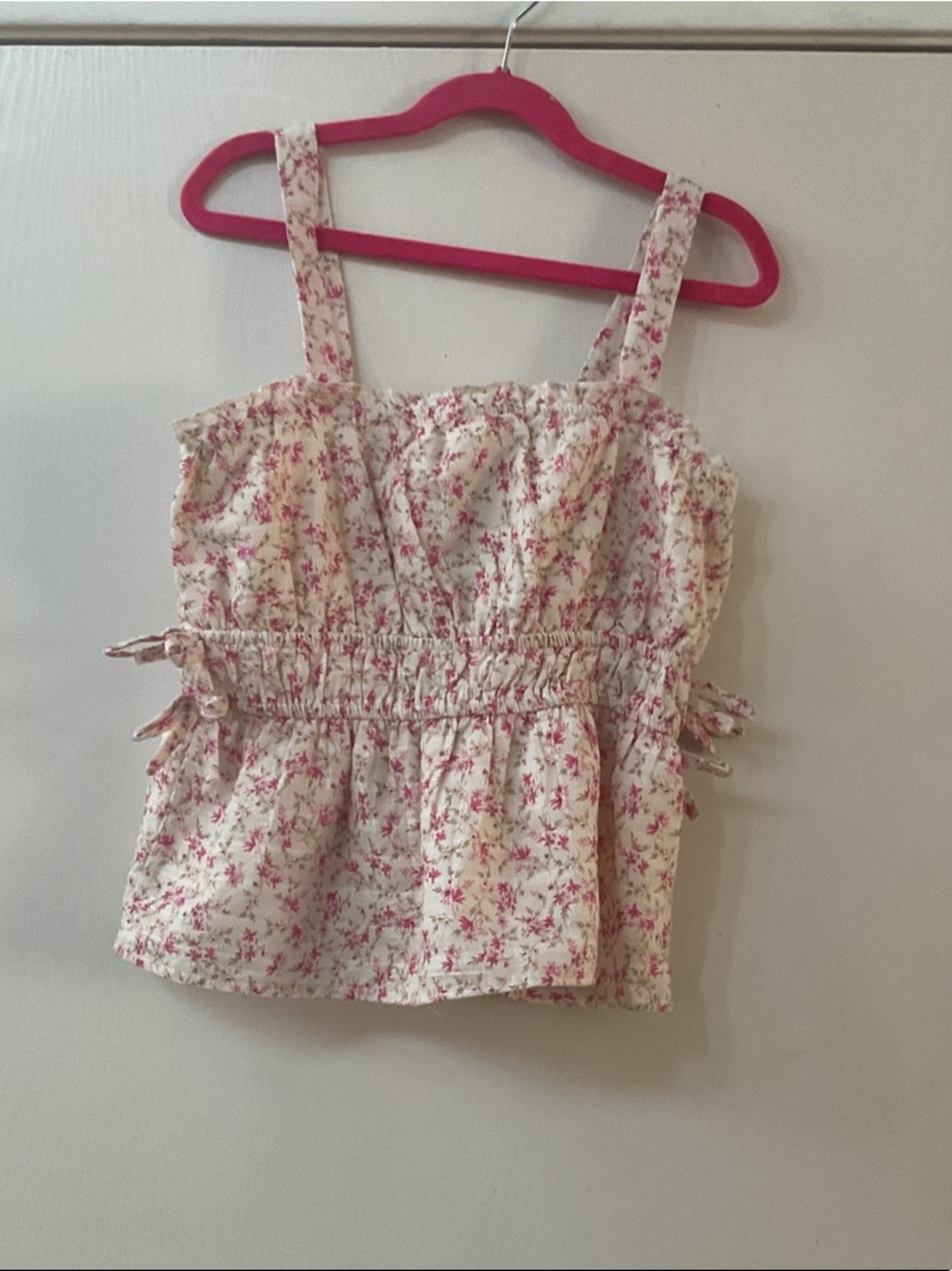 RSQ Floral Pink and Cream Girls' Tank Top